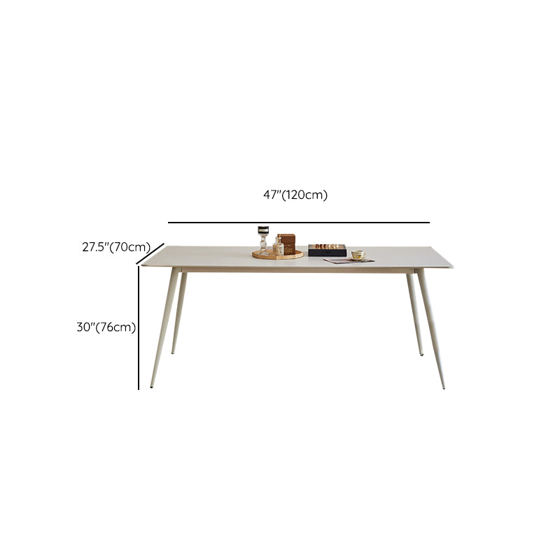 White Dining Room Table Sintered Stone Dining Table for Kitchen