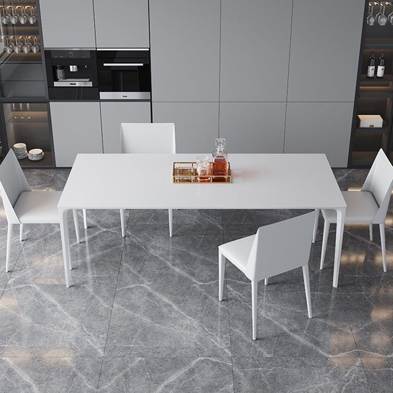 Industrial Dining Room Table Rectangle Stone Dinette Table for Home