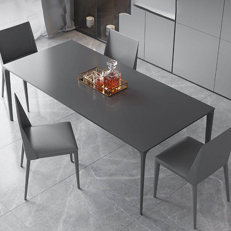 Industrial Dining Room Table Rectangle Stone Dinette Table for Home