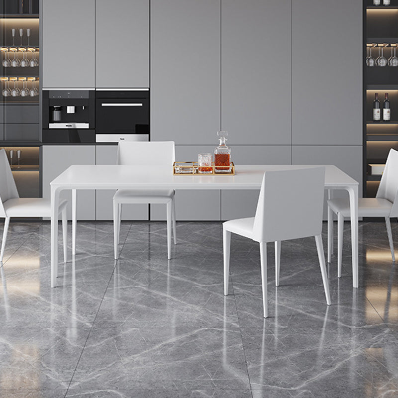 Industrial Dining Room Table Rectangle Stone Dinette Table for Home