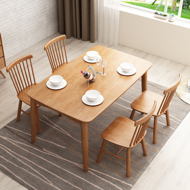Rubberwood Solid Wood Dining Table Modern Dining Table for Kitchen