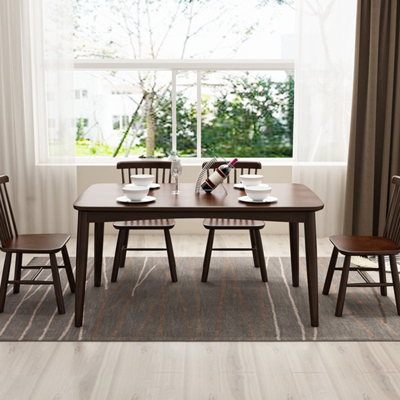 Rubberwood Solid Wood Dining Table Modern Dining Table for Kitchen