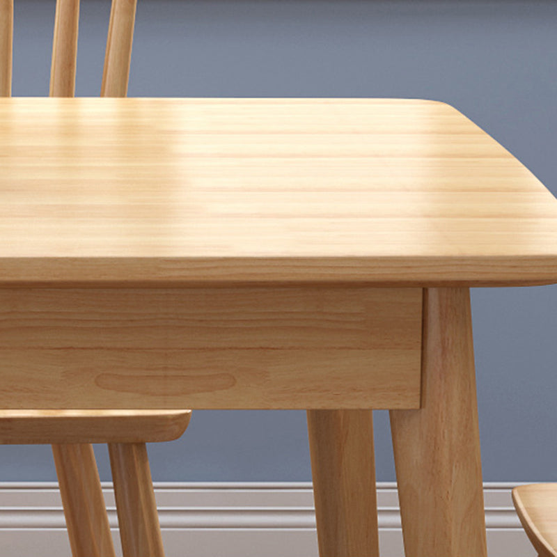 Rubberwood Dining Table Modern Rectangle Dining Table for Kitchen
