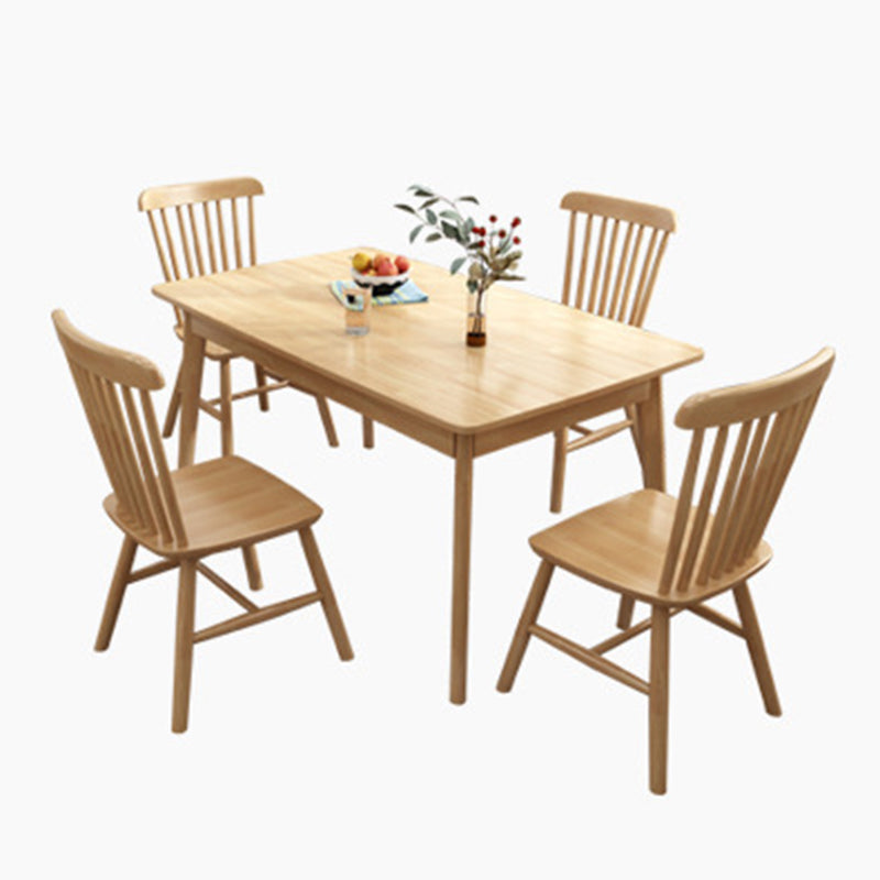 Rubberwood Dining Table Modern Rectangle Dining Table for Kitchen