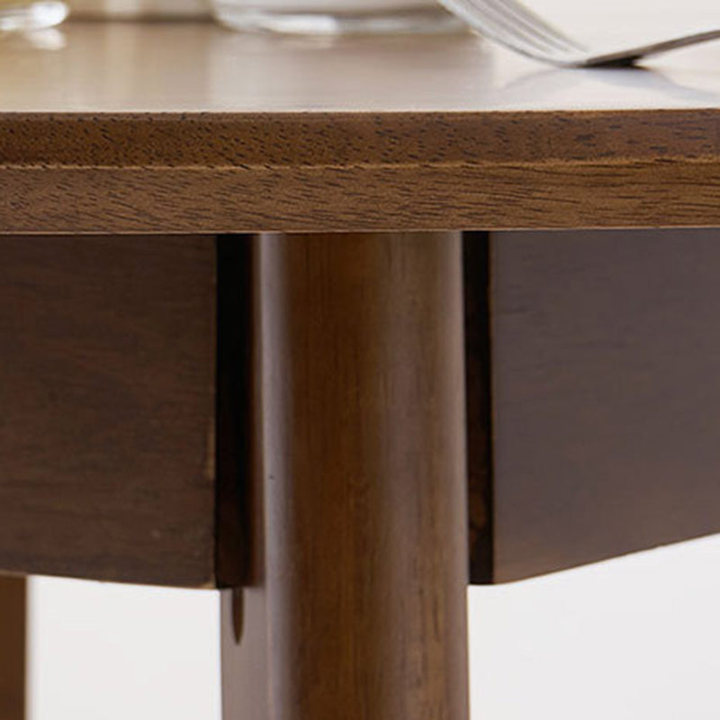 Rubberwood Solid Wood Dining Table Round Dining Table for Dining Room