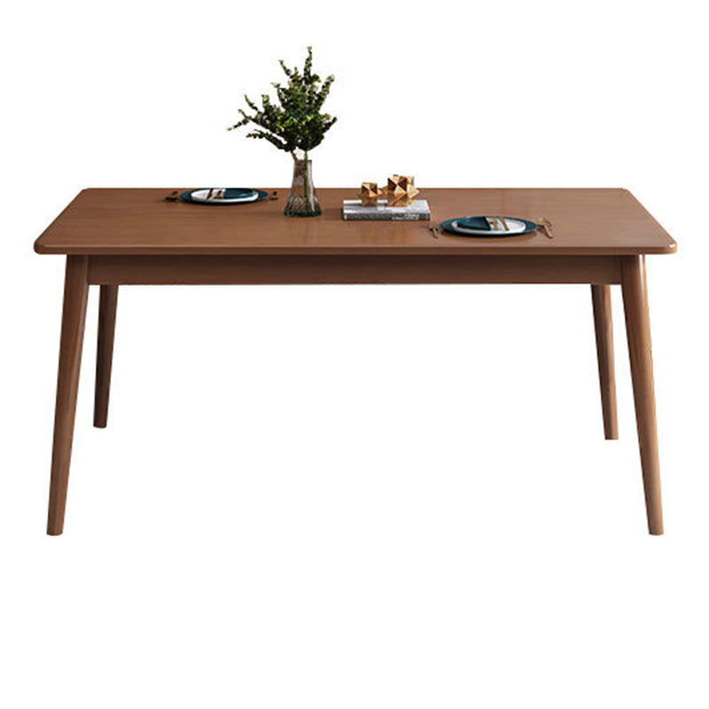 Rubberwood Solid Wood Dining Table Rectangle Dining Table for Kitchen