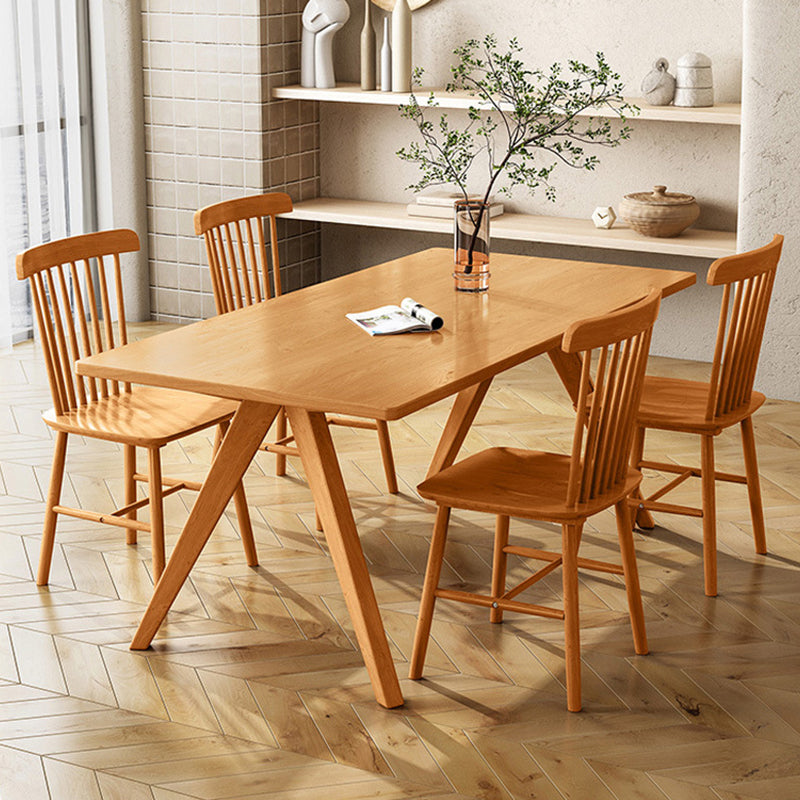 Solid Wood Dining Room Table 4 Legs Dining Table for Kitchen