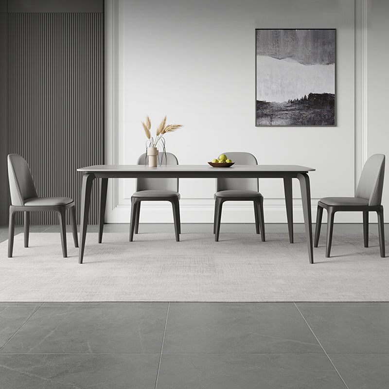 Modern Style Furniture Rectangle Stone Dining Room Table in Grey