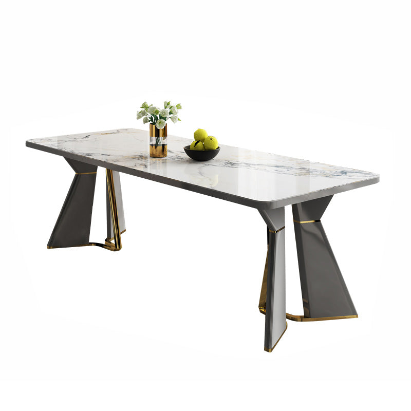 Glam Furniture Rectangle Stone Dining Room Table for Kitchen
