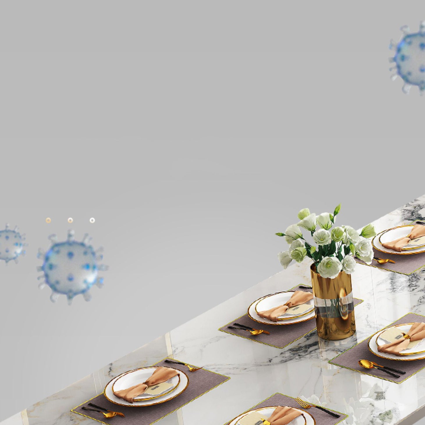 Glam Furniture Rectangle Stone Dining Room Table for Kitchen