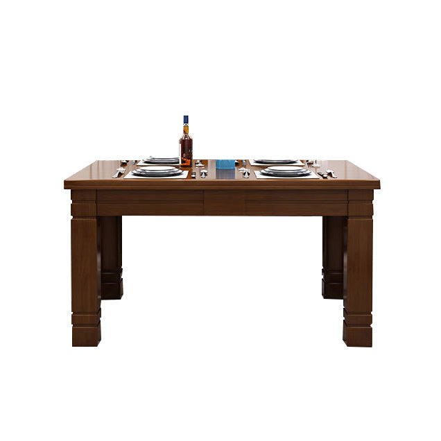 Solid Wood Dining Table 4 Legs Dining Room Table for Kitchen