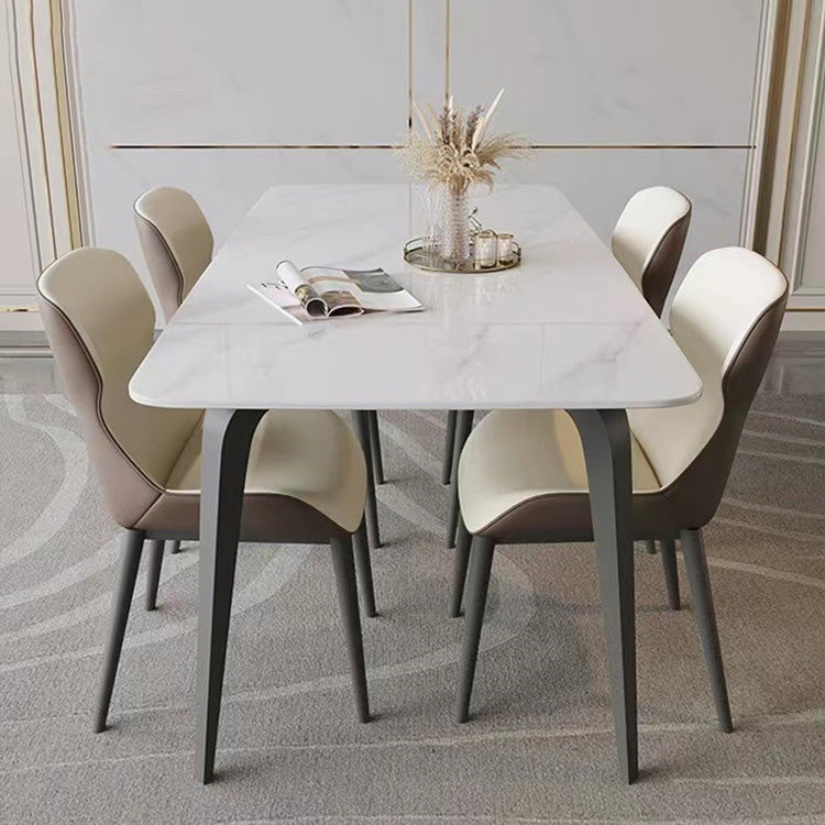 Simplicity Style Furniture Rectangle Stone Dining Room Table for Home
