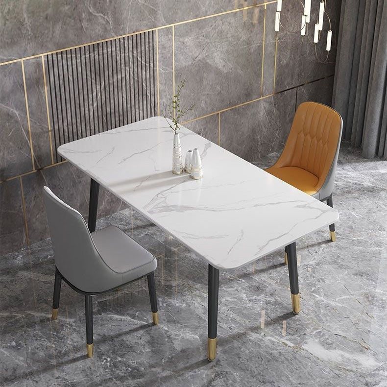 Simplicity Furniture Rectangle Stone Dining Room Table for Dining Room