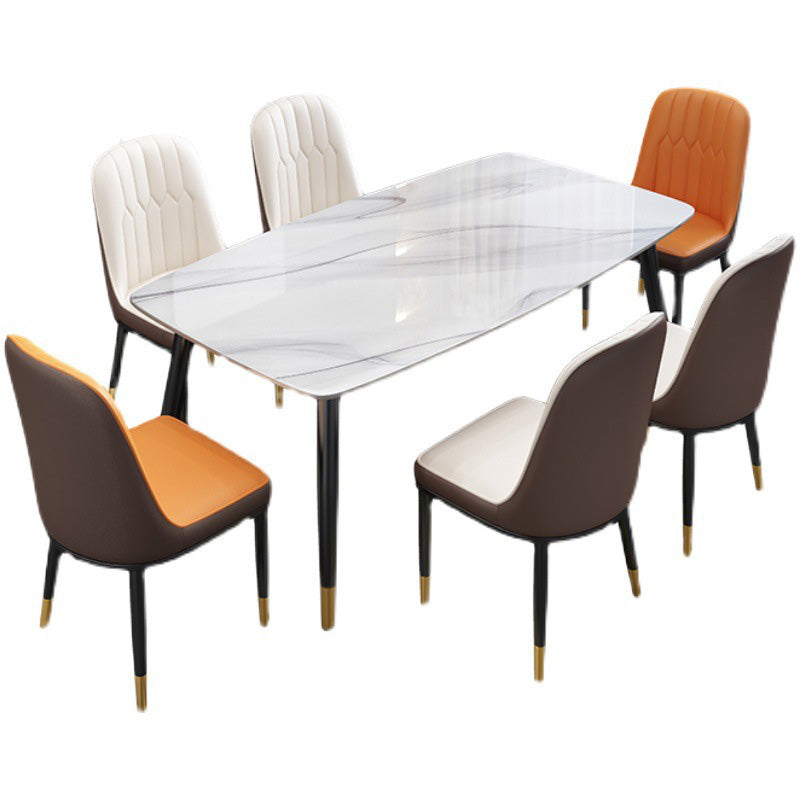 Simplicity Furniture Rectangle Stone Dining Room Table for Dining Room