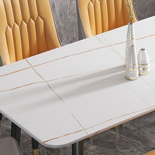 Simplicity Furniture Rectangle Stone Dining Room Table for Dining Room