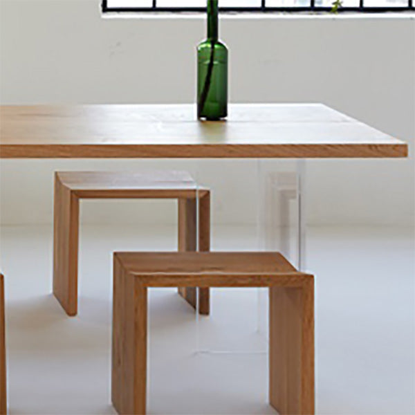 Simplicity Style Dinette Table Rectangle Solid Wood Dining Room Table in Brown