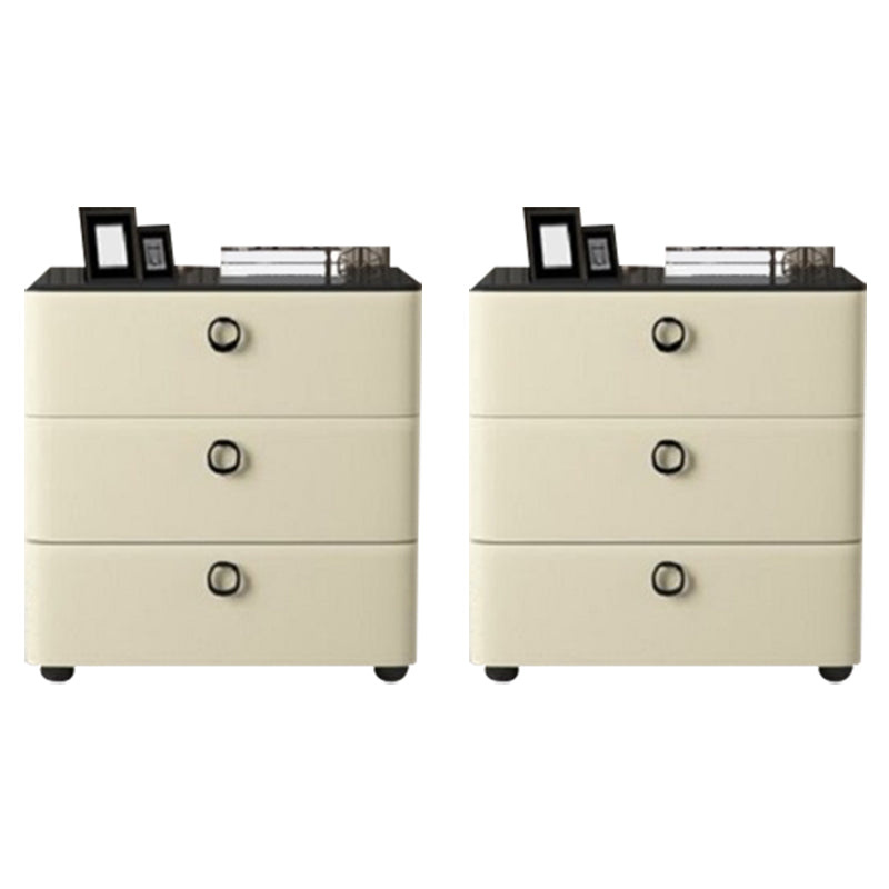 3 - Drawer Contemporary Accent Table Nightstand Antique Finish Bed Nightstand