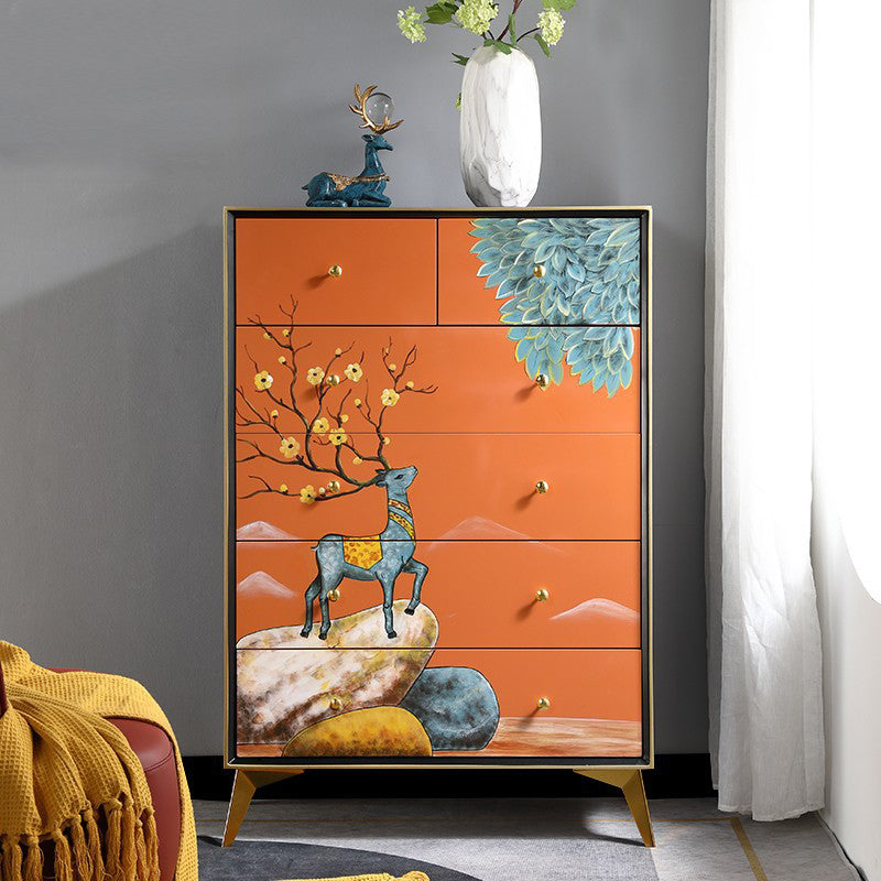 Classic Glam Lingerie Chest Wood Vertical Storage Chest with Drawers for Bedroom