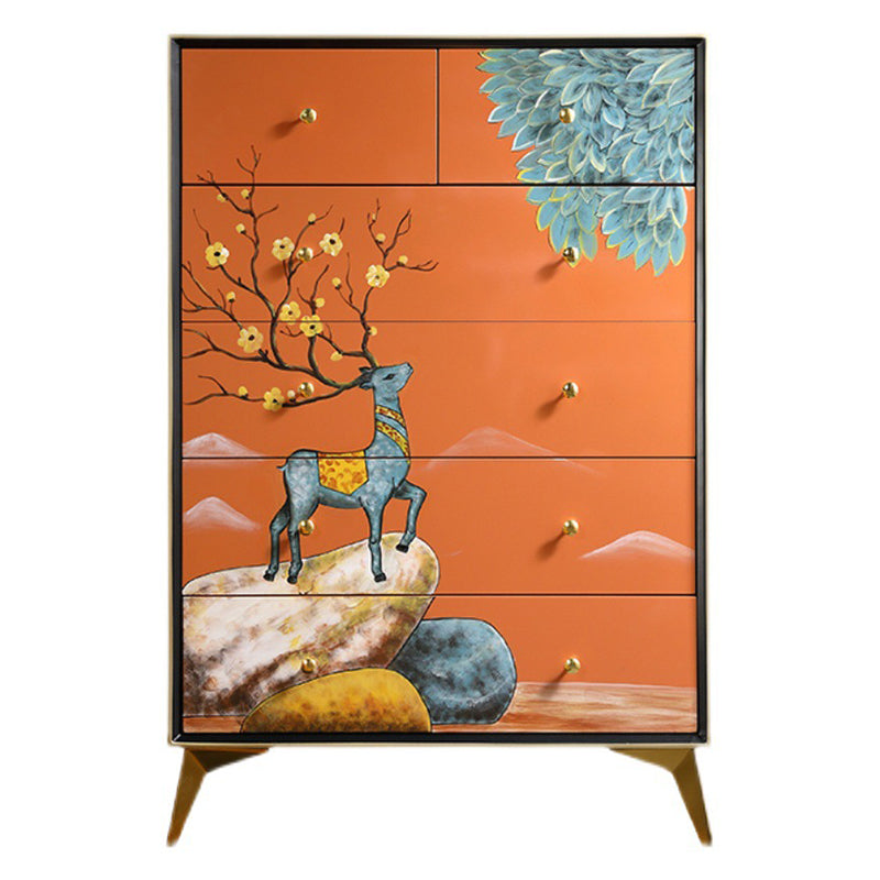 Classic Glam Lingerie Chest Wood Vertical Storage Chest with Drawers for Bedroom