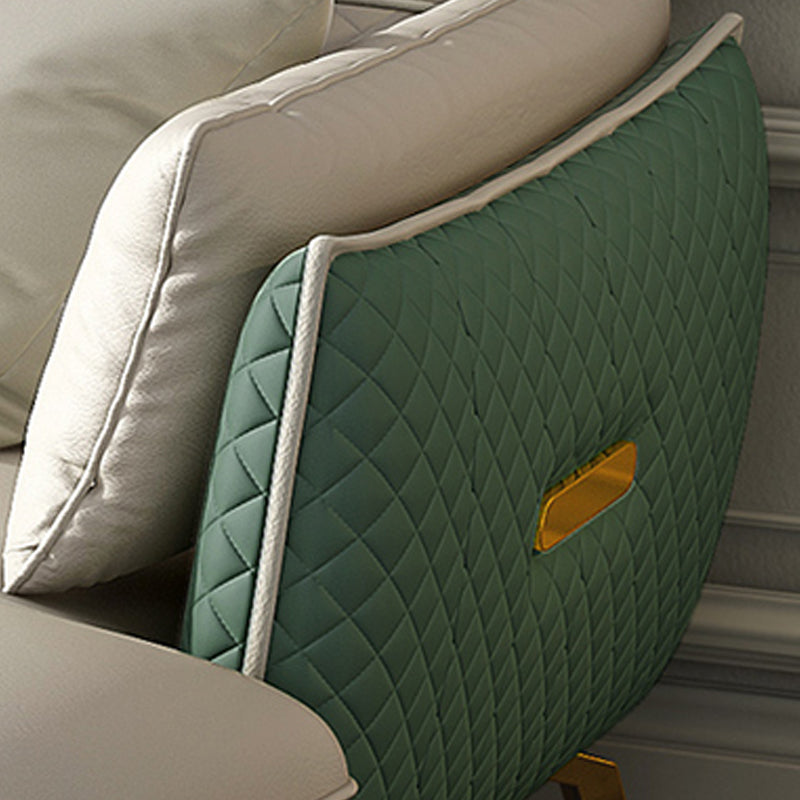 Genuine Leather Sectional Sofa 35.43" High Sofa with Cushion Back