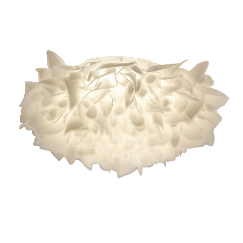 LED Modern Metal Flush Mount Geometric Shape Ceiling Light with PVC Shade for Bedroom