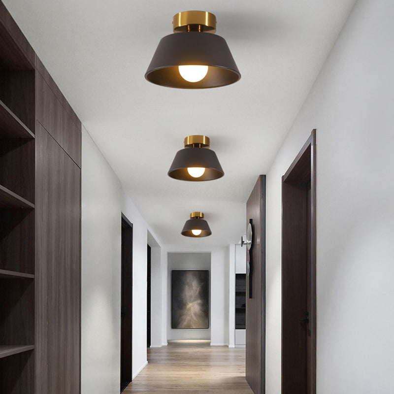 Iron 1 - Light Flush Mount Ceiling Lights Geometric Ceiling Flush in Black / White