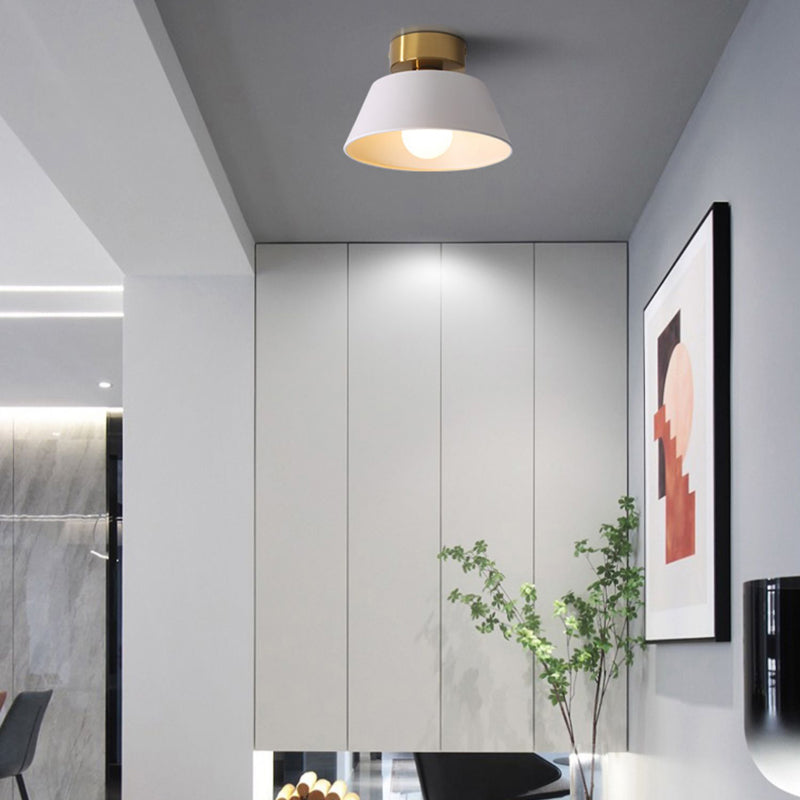 Iron 1 - Light Flush Mount Ceiling Lights Geometric Ceiling Flush in Black / White