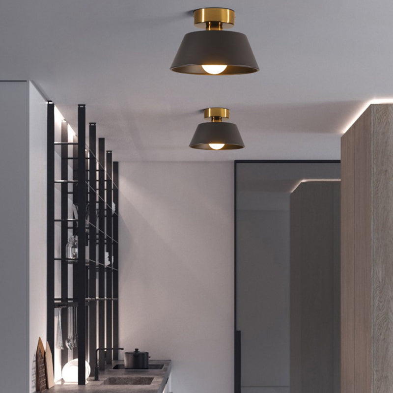 Iron 1 - Light Flush Mount Ceiling Lights Geometric Ceiling Flush in Black / White