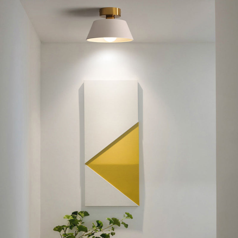 Iron 1 - Light Flush Mount Ceiling Lights Geometric Ceiling Flush in Black / White