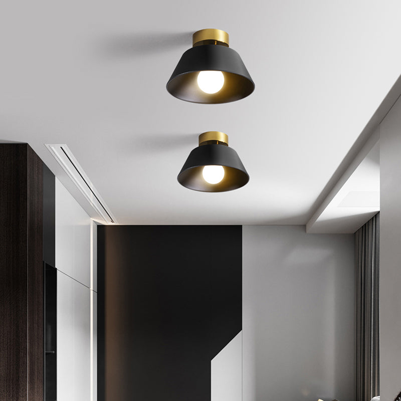 Iron 1 - Light Flush Mount Ceiling Lights Geometric Ceiling Flush in Black / White