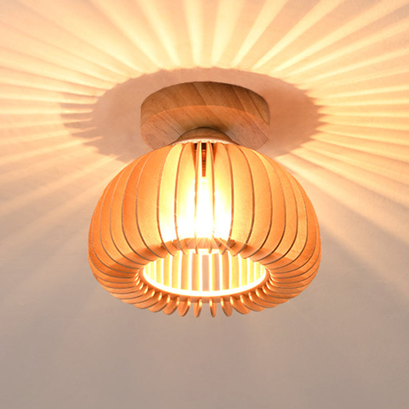 Wood Flush Ceiling Lights Modern Style Flush Mount Lighting for Living Room