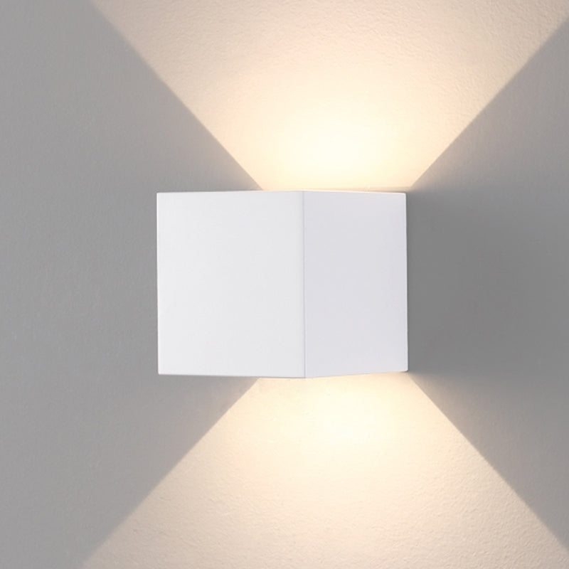 Minimalism Wall Sconce Square Wall Light Fixture with Metal Shade for Bedroom