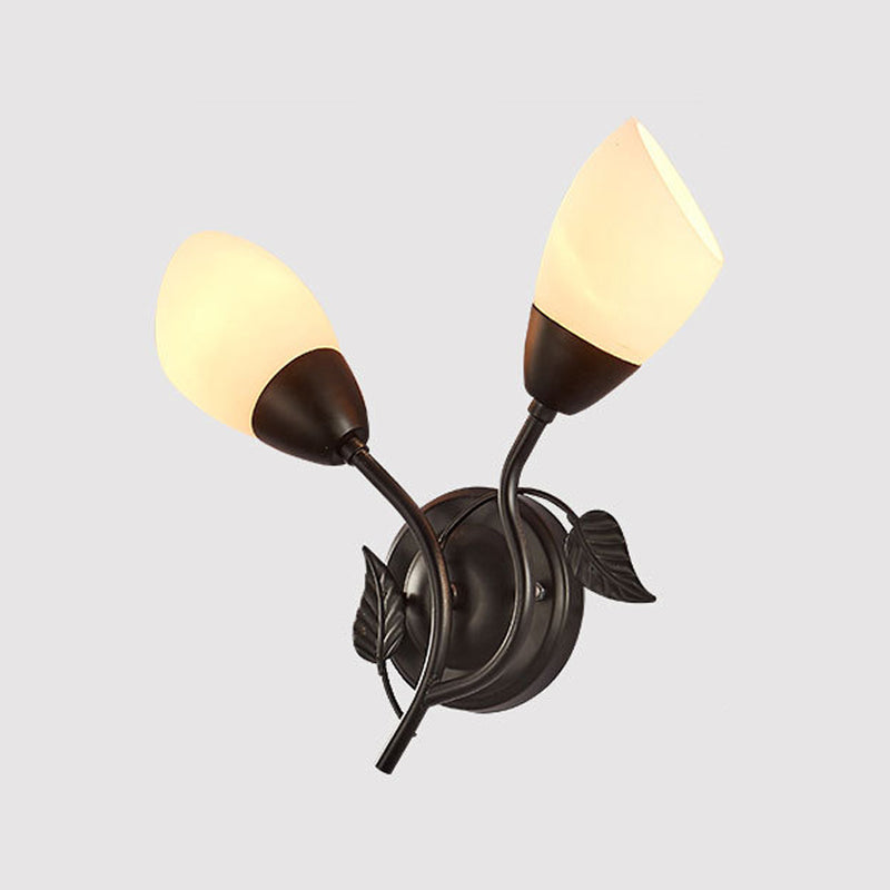 Modernist Wall Sconce Flower Wall Light Fixture with Glass and Metal for Bedroom