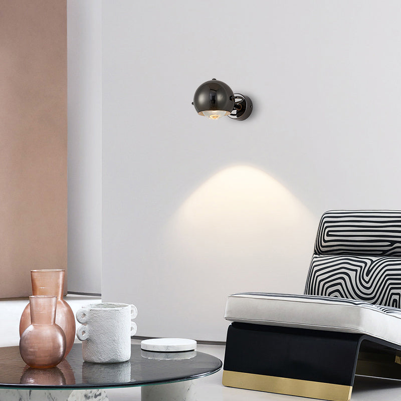 Modernism Wall Sconce Black Globe Sconce Lighting with Metal for Bedroom