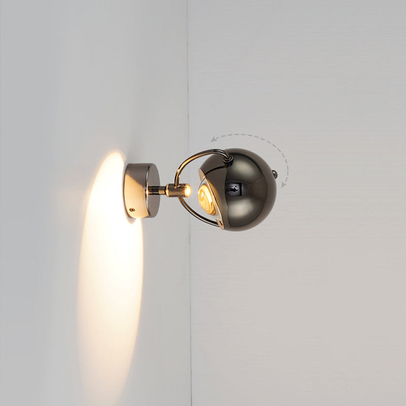Modernism Wall Sconce Black Globe Sconce Lighting with Metal for Bedroom