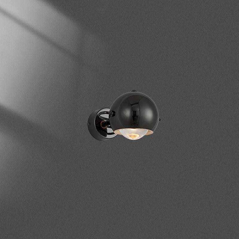 Modernism Wall Sconce Black Globe Sconce Lighting with Metal for Bedroom