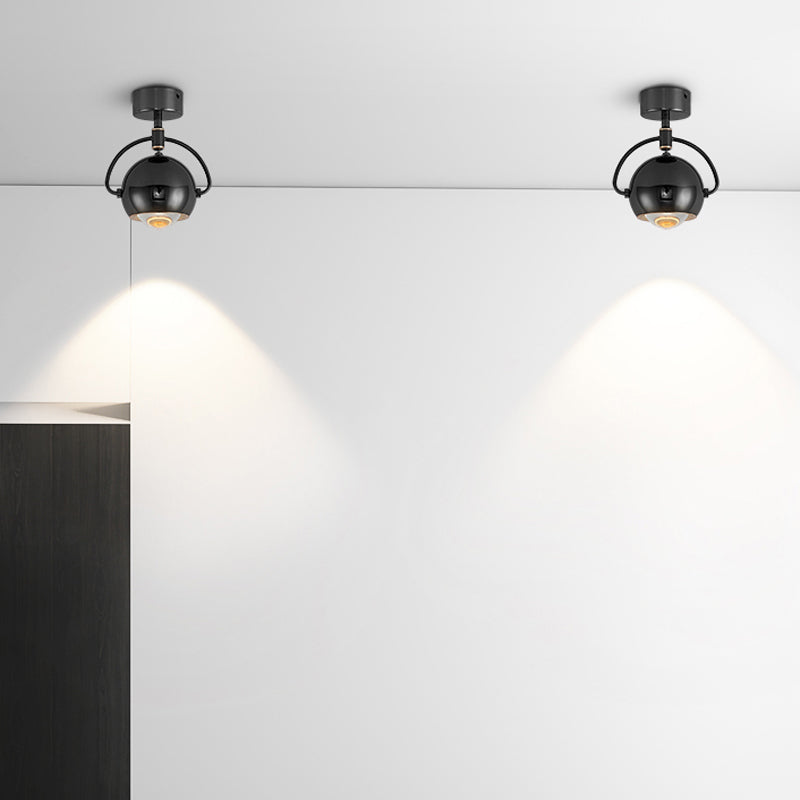 Modernism Wall Sconce Black Globe Sconce Lighting with Metal for Bedroom