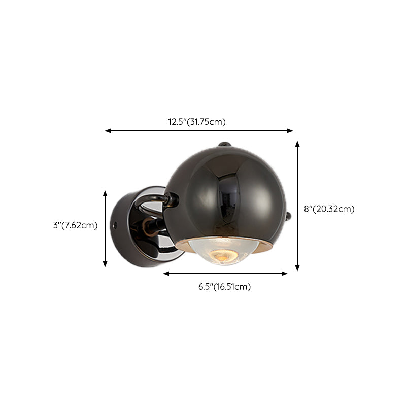 Modernism Wall Sconce Black Globe Sconce Lighting with Metal for Bedroom