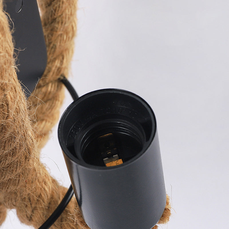 Geometric Wall Light Fixture Modern Rope 1 Light Wall Sconce in Black