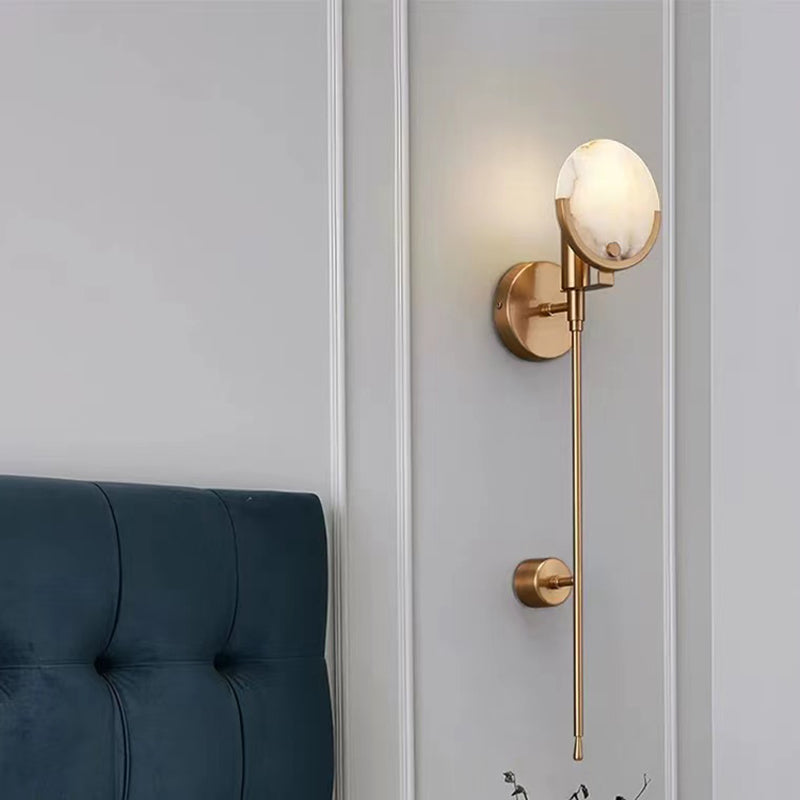 Single Golden Modern Wall Mounted Sconce Shaded Wall Light for Foyer
