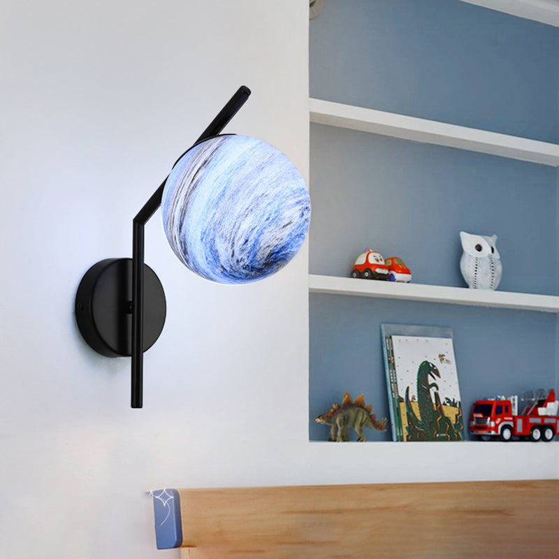 Modernist Wall Sconce Globe Glass Wall Light Fixture for Dining Room