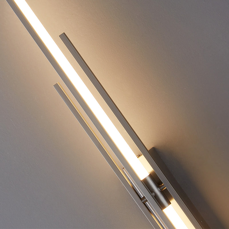 Modern Metal LED Wall Sconce Linear Shape Wall Light with Acrylic Shade for Bedroom