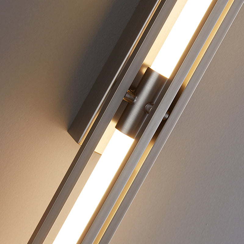 Modern Metal LED Wall Sconce Linear Shape Wall Light with Acrylic Shade for Bedroom
