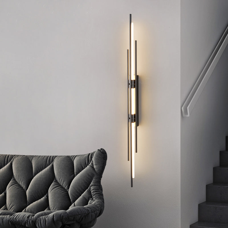 Modern Metal LED Wall Sconce Linear Shape Wall Light with Acrylic Shade for Bedroom