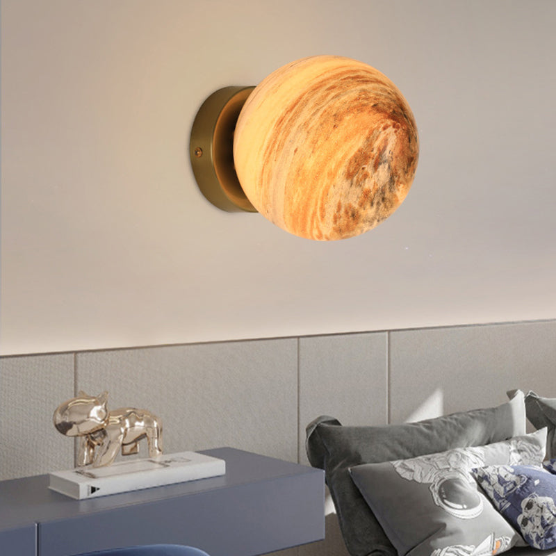 Modern Wall Sconce Globe Glass Wall Light Fixture for Living Room