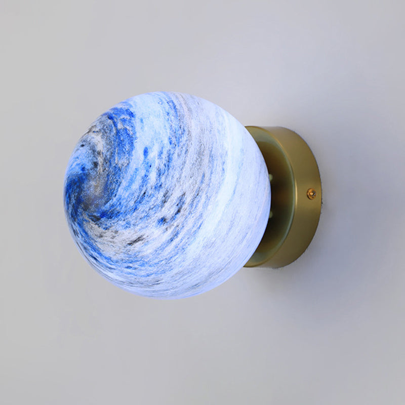 Modern Wall Sconce Globe Glass Wall Light Fixture for Living Room