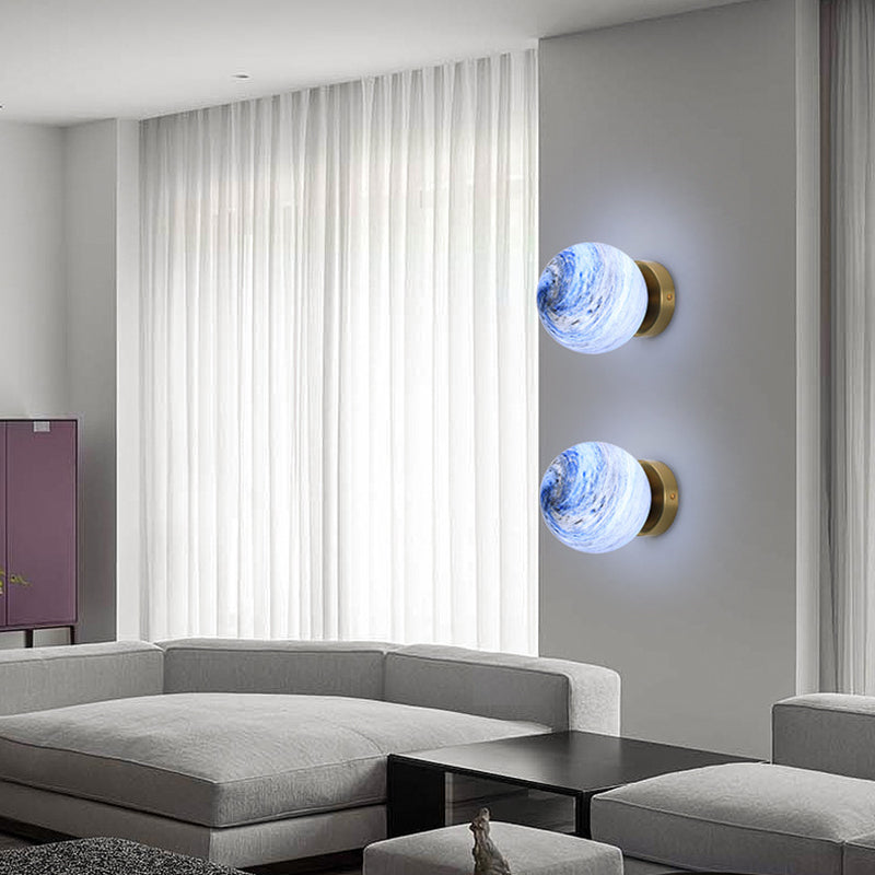Modern Wall Sconce Globe Glass Wall Light Fixture for Living Room