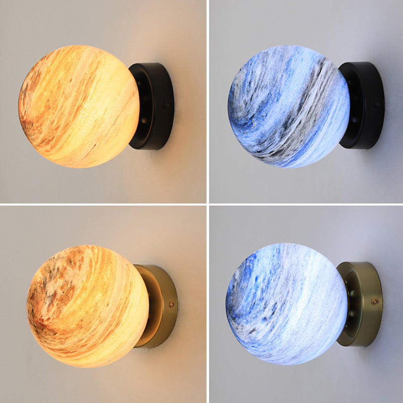Modern Wall Sconce Globe Glass Wall Light Fixture for Living Room