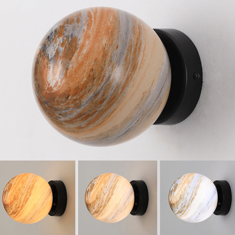 Modern Wall Sconce Globe Glass Wall Light Fixture for Living Room