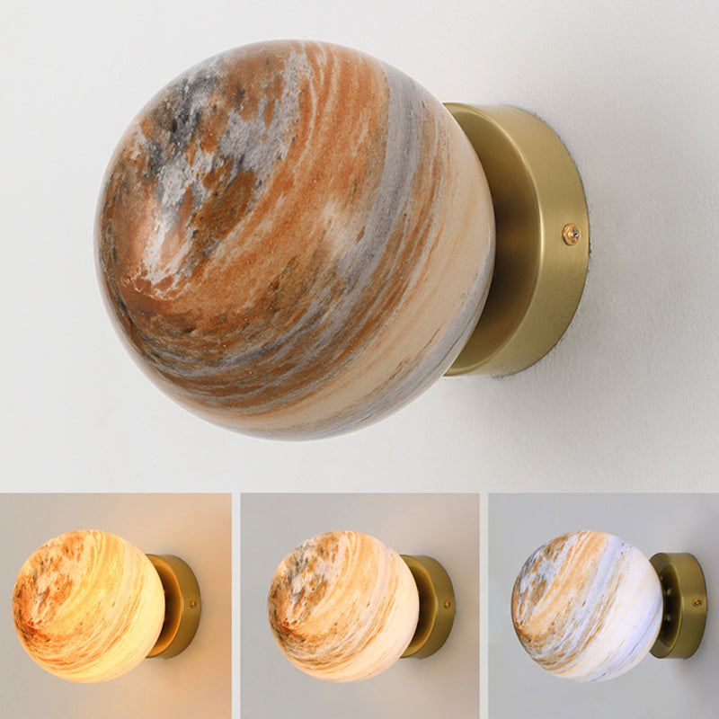 Modern Wall Sconce Globe Glass Wall Light Fixture for Living Room